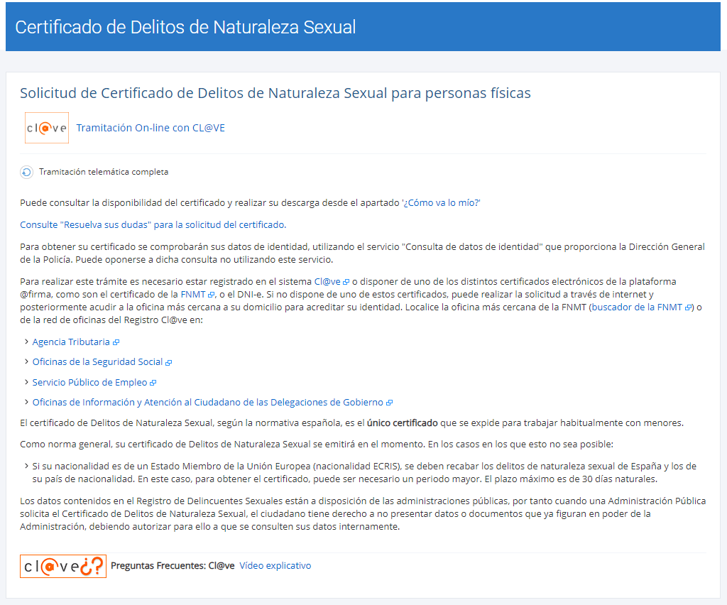 Paso 3 solicitar certificado delitos sexuales