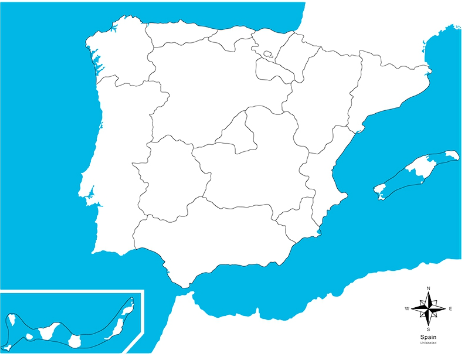 Mapa de Espa&ntilde;a con comunidades aut&oacute;nomas