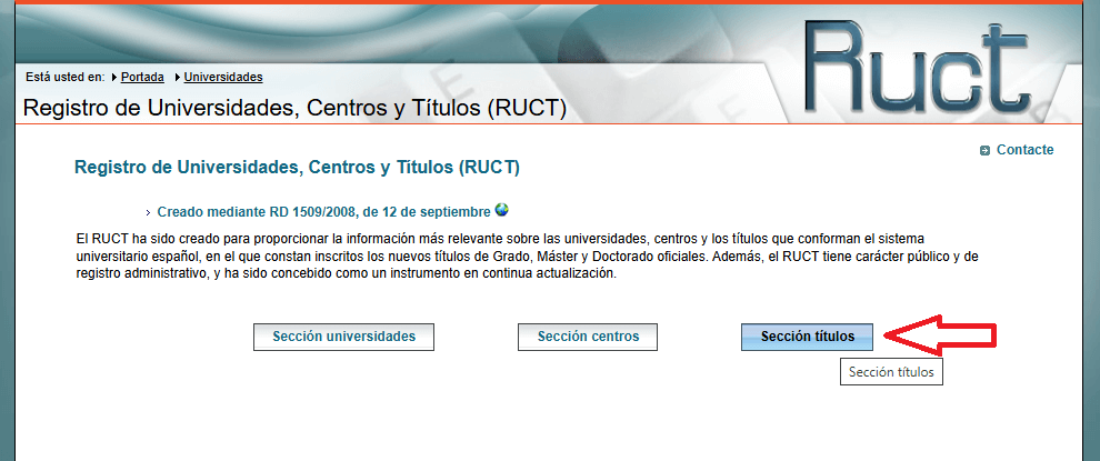 wEB Ruct secci&oacute;n &ldquo;T&iacute;tulos&rdquo;