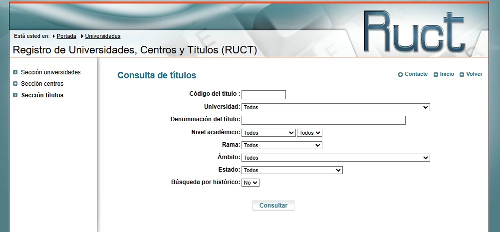 Buscar titulaci&oacute;n
