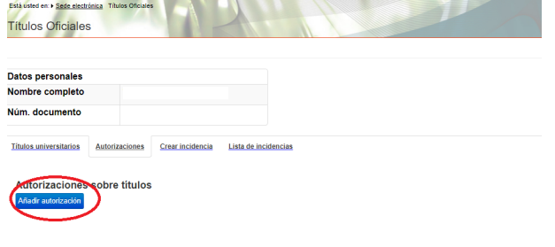 A&ntilde;adir autorizaci&oacute;n