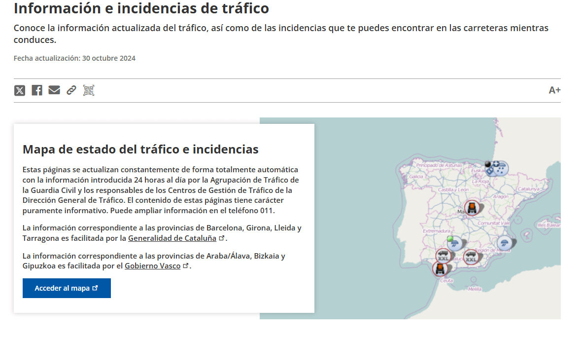 DGT información e incidencias DGT información e incidencias