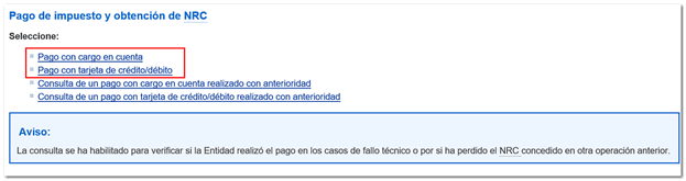 Selecci&oacute;n forma de pago