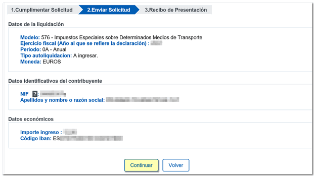 Enviar solicitud modelo 576