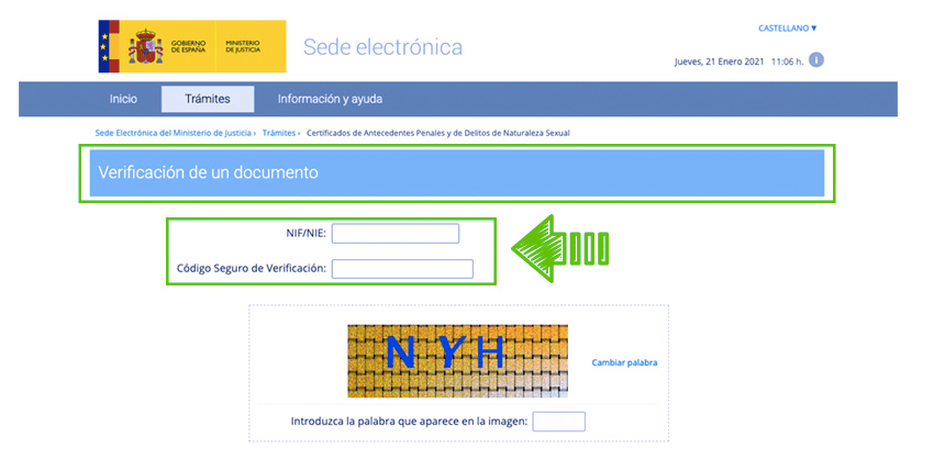 Verificaci&oacute;n de documento